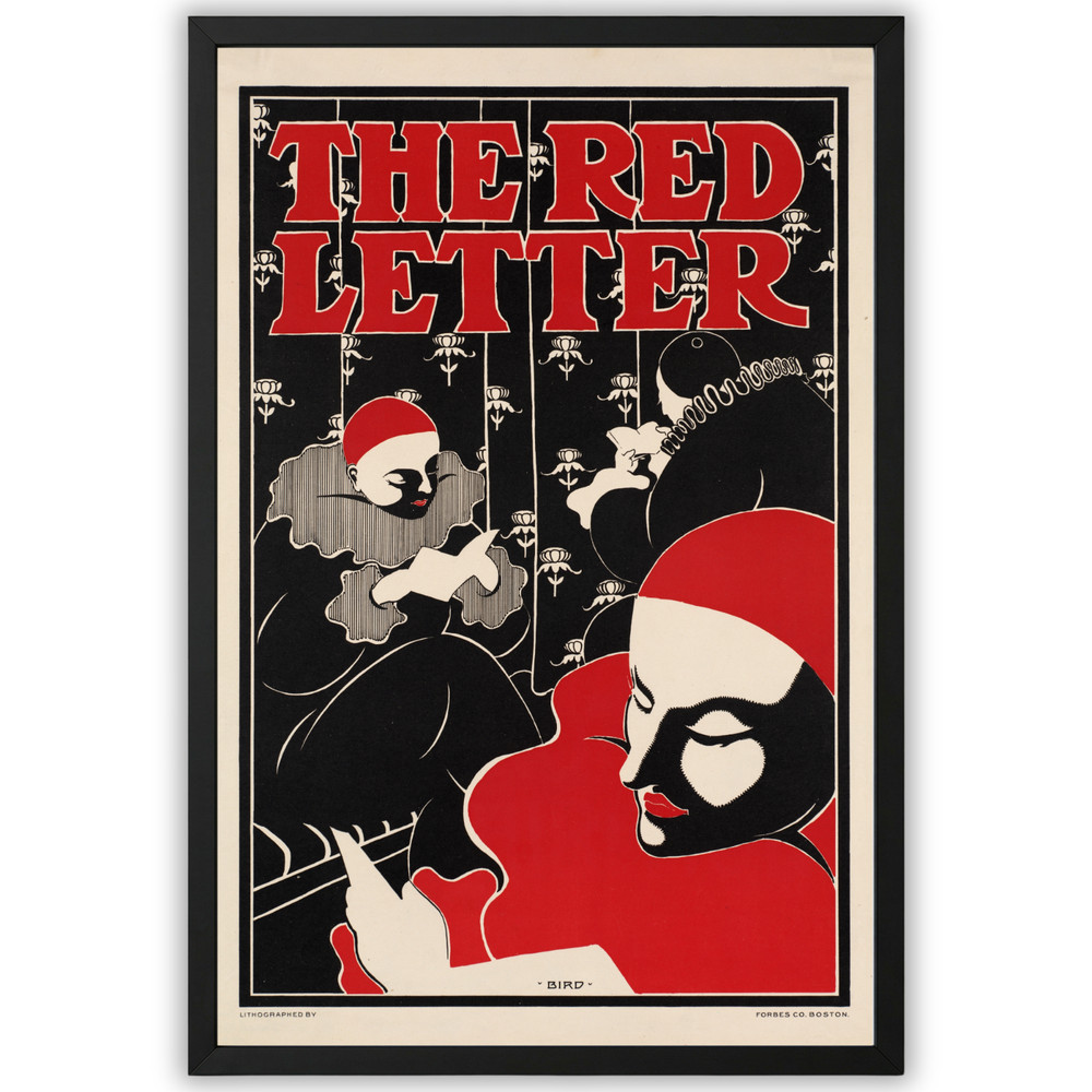 Art Deco Wall Art Framed 11×17 The Red Letter Vintage Poster Print Decor Gift