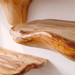 Rustic Live Edge Wall Shelf – Handcrafted Solid Wood Floating Timber