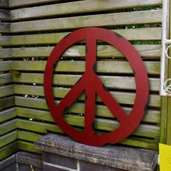 Patriotic American Flag Metal Peace Sign- Metal Treasured Red Peace Sign