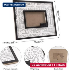 Wooden Mom Picture Frame Decor, 11×9 Inch Mothers Day Photo Frames Sign Plaque,