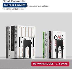 Optomni Book Ends, 3 Pairs of Small Bookends for Shelves, 3.9 x 2.8 × 5.2 in, Bl