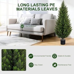 Artificial Cedar Topiary Tree UV Resistant Faux Plant Easy Care Indoor Outdoor