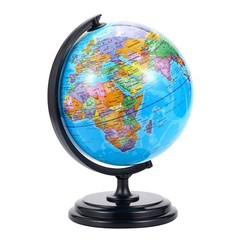 3D AR Large World Globe 10″ w/Stand Ocean Rotating World Map Geography for Gift