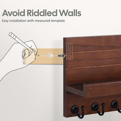 Mail and Key Holder for Wall: Easy Installation Modern Mail Holder Wall Mount Ke