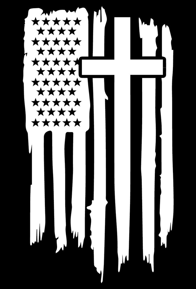 American Flag Christian Car Window Sticker