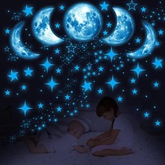 Glow in The Dark Stars for Ceiling, Starry Sky Stars and Moon Wall Decals, Sp…