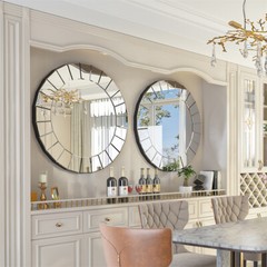 Round Wall Mirror for Living Room Large Elegant Mirror HD Art Decorative Mirror