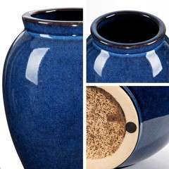 Blue Large Ceramic Vases for Flowers Navy Blue Glazed Pottery Vases Rustic Mo…