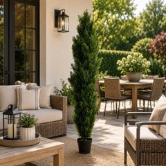 5’ UV Artificial Cedar Topiary Tree Indoor/Outdoor