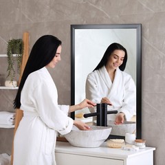 2PCS Bathroom Rectangular Wall Mounted Mirror PS Frame Vanity Mirror 24″ x 36″
