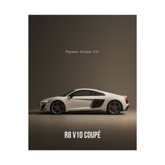 Audi R8 V10 Poster – Modern Supercar Wall Art Print, Garage Decor