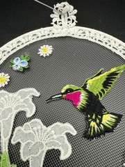 Hummingbird Sun Catcher – Lace – 6 Inches round delicate design