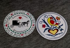 New Lot Of 2 Zook’s Dutch Novelties Bird Lancaster Buggy Intercourse Sign Amish