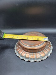 Antique Hand Forged Turkish Tin Copper Decorative Bowl Handmade Rustic Decor
