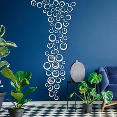 Shappy 72 Pieces Removable Round Circle Wall Sticker Decal Acrylic Mirror Set…
