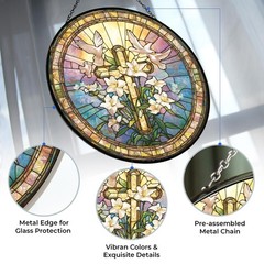 Easter Cross Stained Glass Sun Catcher | Unique Gifts for All Occasions