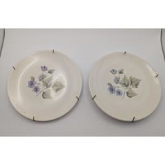 Edwin Knowles Milano Vintage Purple Floral Plates Set of 2 with Hangers 6.25in