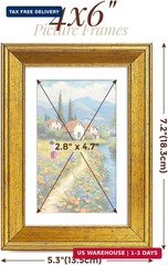 TWING 4×6 Picture Frames Gold, Display Pictures 3×5 with Mat or 4×6 Without Mat,