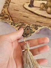 Handmade Beaded Wall Hanging Tapestry Architectural Courtyard Scene 43.5″ x 13.5