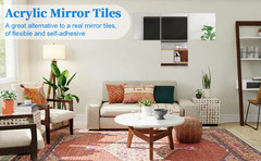 8×6 Inches Self Adhesive Acrylic Mirror Tiles 0.2mm Waterproof Flexible