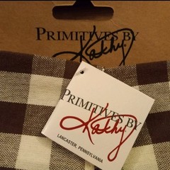 1) NEW Large Primitives by Kathy Brown & Cream Plaid Cotton RIBBON 10 Yards 3”