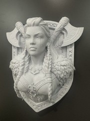 Valkyrie Wall Bust Viking Shield Maiden Norse Mythology Decor Sculpture 9x8x3”