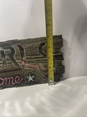 Home Accents COWGIRLS WELCOME WOODEN MIRRORED HANGING WALL DECOR PINK LETTER