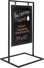Metal Double Sided Swinging Chalkboard Sign – 24×42 in, Magnetic