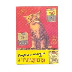 Vintage Cat Cigarette Ad Sticker A Tabaqueira Portuguese Vinyl Die Cut Gift