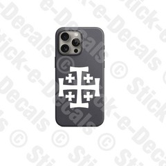 Cruz de Jerusalem Crusaders Cross Solid Vinyl Decal Sticker Jerusalém