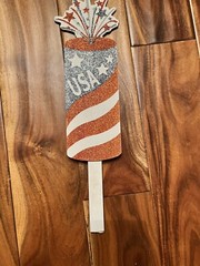 Firecracker Fourth of July wooden sign. See Details