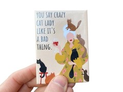 Crazy Cat Lady Fridge Magnet Kitchen Home Decor – 3.5″ x 2.5″ Made in USA