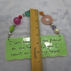 DEPT 56 Plaque Sandra Magsamen I CAN COUNT MY GOOD FRIENDS Hanging Sign