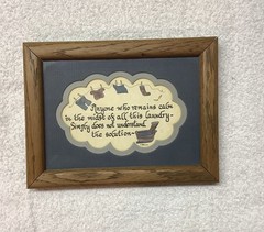 Laundry Room Sign. Wood Frame with Glass Front. 8” x 6”
