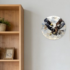 Eagle Pattern Wooden Silent Wall Clock No Battery Holiday Home Decors