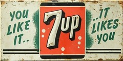 Vintage 7 Up Soda Ad Reproduction Metal Sign FREE SHIPPING