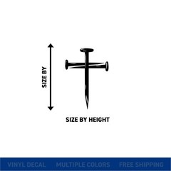 † Christian Cross Nails – Faith Symbol Car Vinyl Decal Sticker | Weatherproof