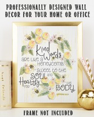 Bible Verse – Kind Words Are Like Honey – 11×14 Unframed Art Print – Great Decor