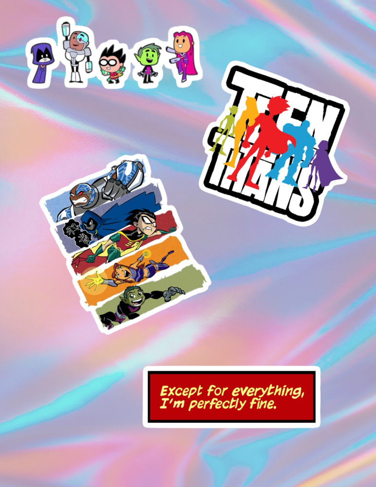 Teen Titans Retro Cartoon 4pc Sticker Pack