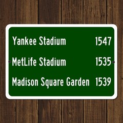Custom New York Sports Stadium Distance Sign Yankees Giants Jets Knicks Fan Gift