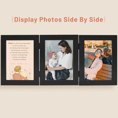 , 5X7 Three Picture Frame Trifold Hinged Photo Frame with 3 Openings, Desk Top F