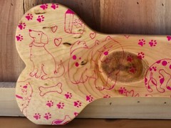 Dog Bone Decor, Custom Handmade Solid Wood, Pink Chalk Paint Design, New