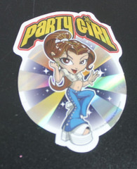 Party Girl 2003 Y2K ODM Brand Imports Prism Holo Girl Power Vending Sticker