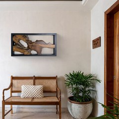 Rustic Teak Wood Wall Decor 17»x 31.5» Farmhouse Live Edge Wall Art Decoration