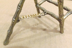 Vintage Solid Brass Faux Bamboo Picture Frame Easel Stand