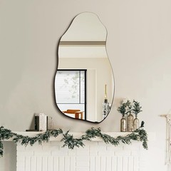 Asymmetrical Wall Mirror Unique Design Bathroom Living Room Decorative Use