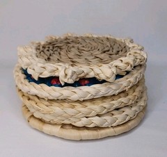 Boho Hanging Wall Decor Woven Basket Weave Circles Set Of 5 Pieces