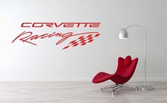Corvette Racing Logo Wall Decal Sport Car Luxury Race Vinyl Home Decor Sticker