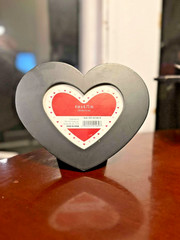 Heart Shape Picture Frame 4in x 4.75in Black Table Top Frame Valentines