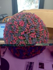 Wicker Park 2 – 15″ Multi-Color Raspberry Purple Green Faux Flower Spheres